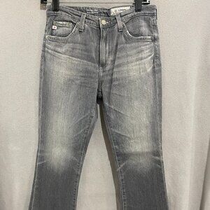 AG Adriano Goldschmied Jodi Crop Jeans 26 High Rise Gray Raw Hem